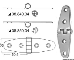 Cerniera inox rovesciata