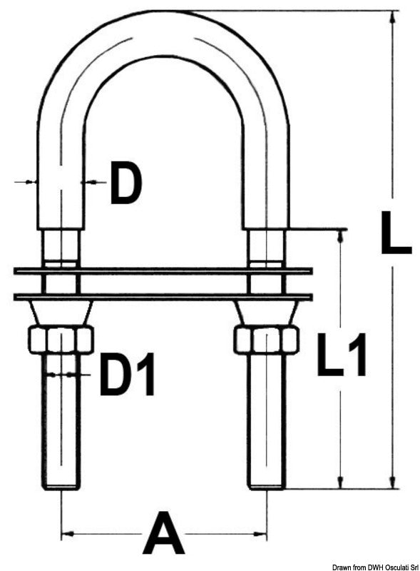 Cavallotto con dado sicurezza M10
