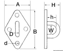 Basetta inox 40x64 mm