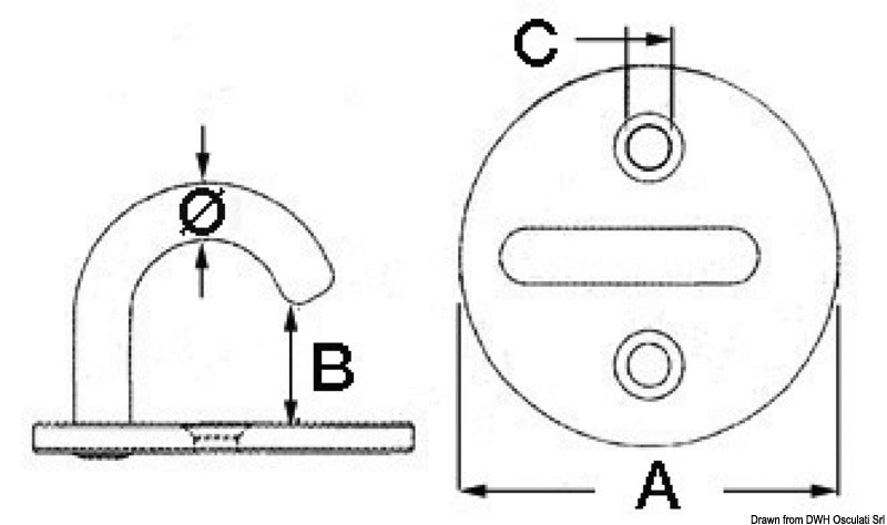 Rampini con basetta tonda 8 mm