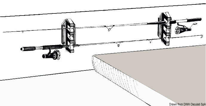Supporto per 3 canne 198x62 mm