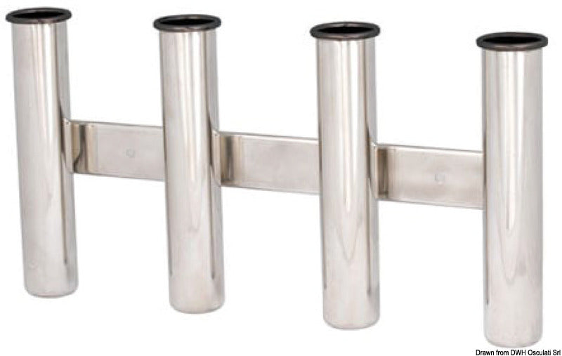 Reggicanne inox a parete 4 posti