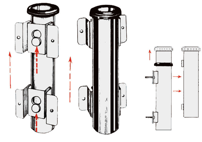 Portacanne parete inox 42 mm