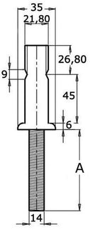 Basetta candeliere 25 x 1,5 mm