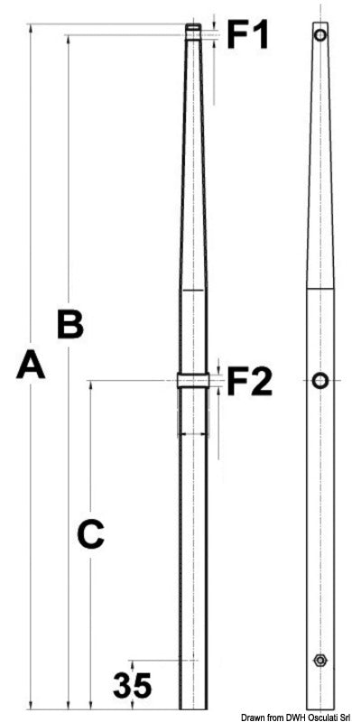 Candeliere inox 710 mm