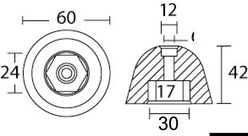 Anodo per Vetus Bow 130/160