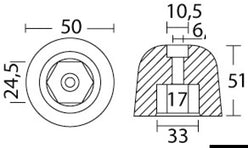 Anodo per Vetus Bow 220