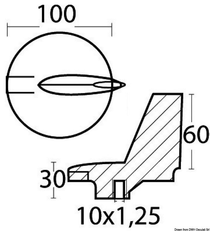 Pinna magnesio Yamaha 200/300 HP