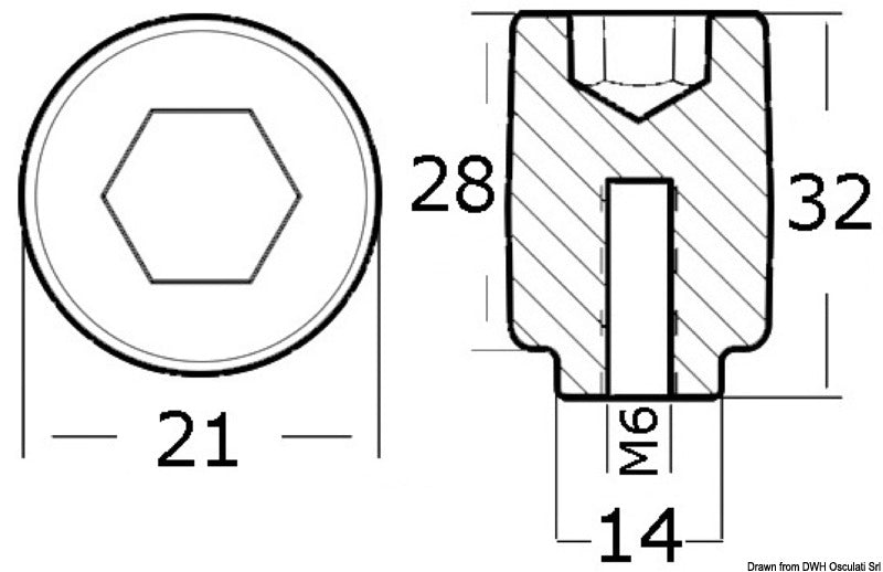 Anodo a cilindretto Yamaha/Mariner