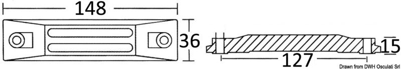 Anodo magnesio a piastra per 35/50 HP