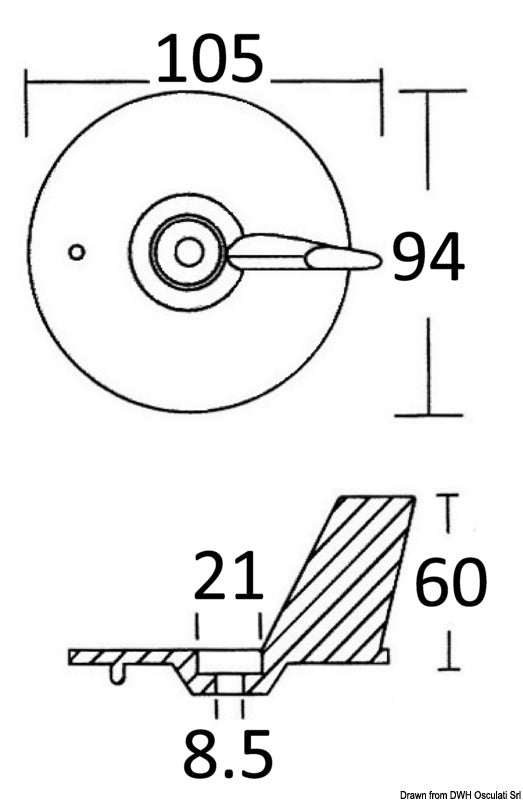 Anodo alluminio Honda 25/50 HP