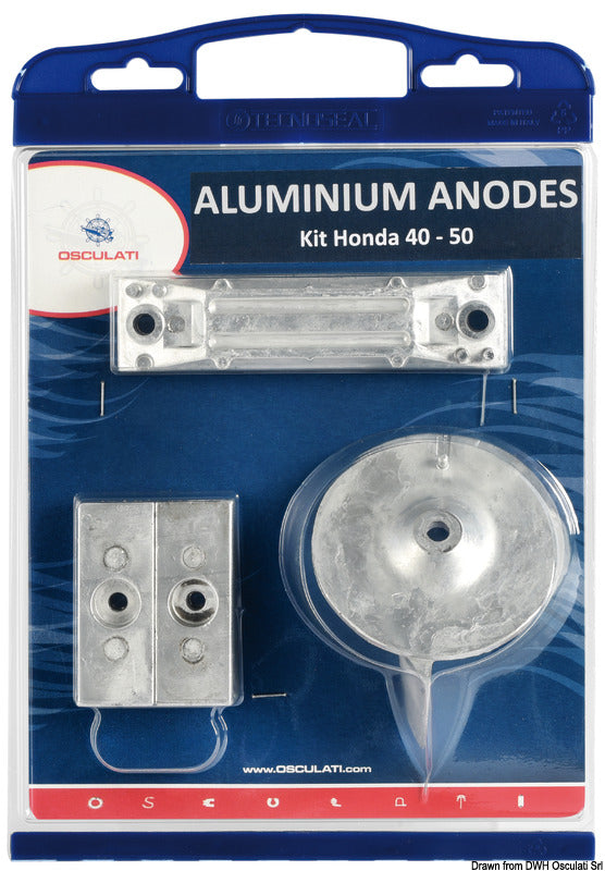 Kit anodi fuoribordo zinco Honda 40/50 Hp