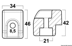 Anodo alluminio JOHNSON/EVINRUDE G2-serie 200/300