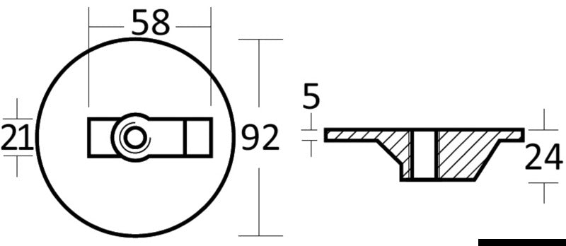 Anodo alluminio Alpha/Bravo 35/300 HP