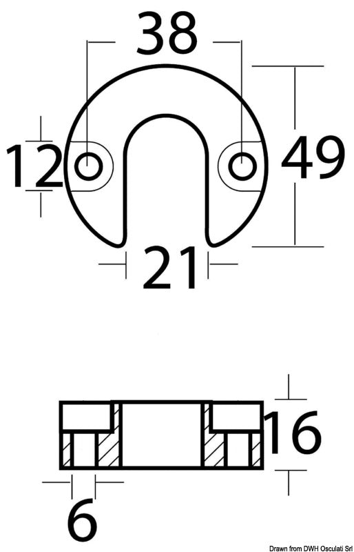 Anodo alluminio piede Mercruiser/Alpha