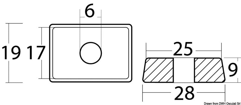 Anodo alluminio Mercury 4/5/6 HP