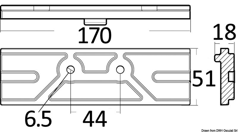 Anodo alluminio piastra FB Mercury/Mariner 150 HP