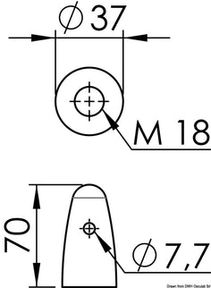 Ogiva zinco per elica Ø 22/25/30 mm