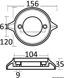 Anodo alluminio collare VOLVO 280/290