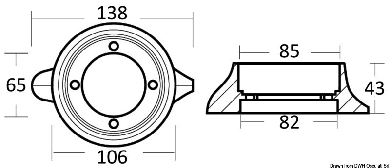 Anodo alluminio VOLVO SeaDrive Ø mm 105