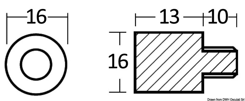 Anodo Volvo m/f da 5/16