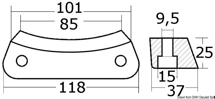 Anodo alluminio Volvo DPR-DPH