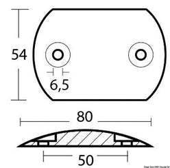 Piastra zinco mm 80x55