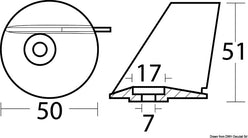 Anodo pinna Tohatsu 35/40HP