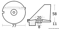 Anodo pinna Tohatsu 60/140HP