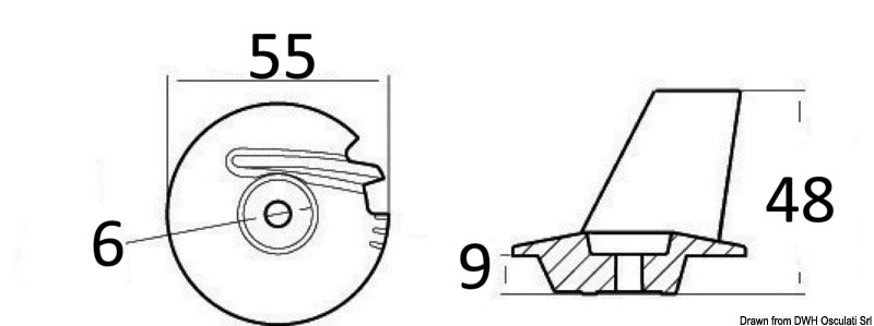Anodo alluminio Tohatsu 8/20 HP - 4 tempi
