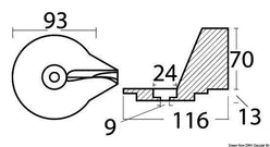 Anodo MERCURY pinna 25/50 HP zinco