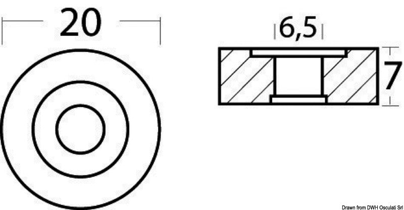 Anodo alluminio Mercury a rondella