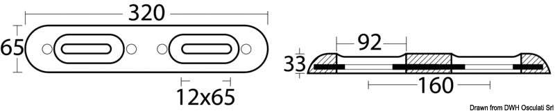 Anodo da imbullonare 320X65 mm in alluminio