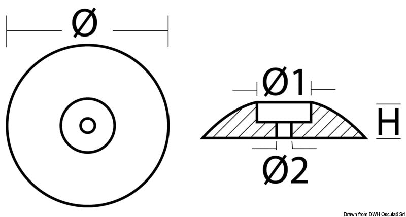 Anodo a rosa da imbullonare Ø mm 140 g 1570