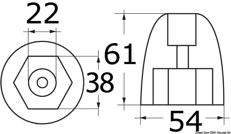 Anodo alluminio ogiva Bravo III