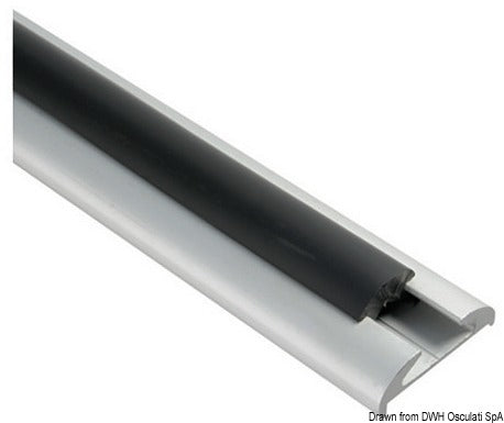 Profilo parabordo alluminio anodizzato 56 x 14+5mm (barre da 6 m)