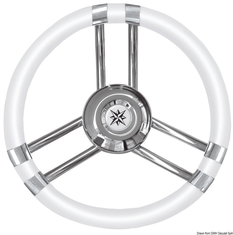 Volante C inox/bianco 350 mm