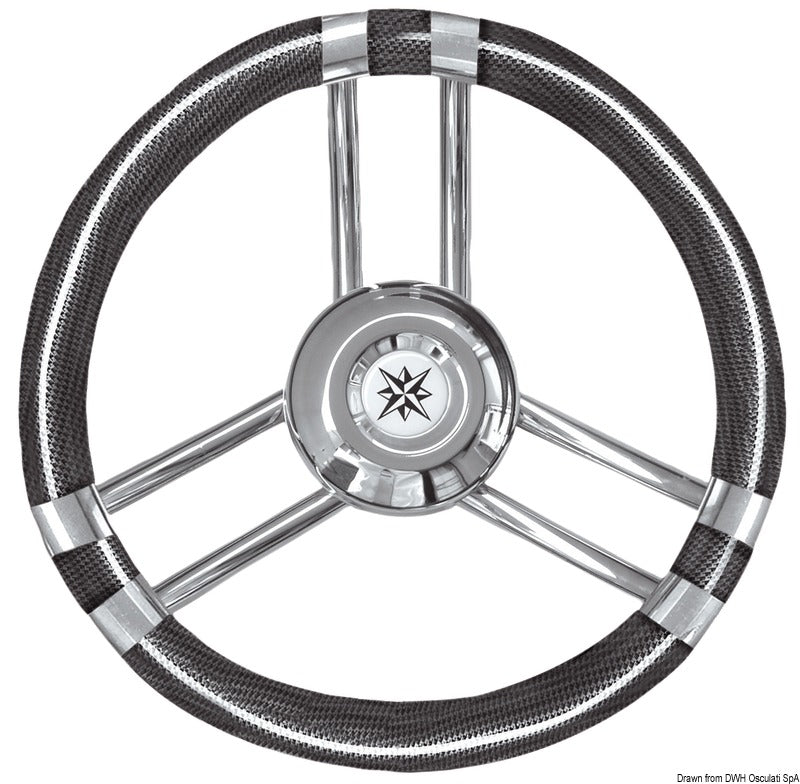 Volante C inox/carbonio 350 mm