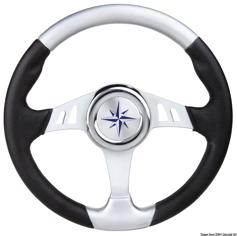 Volante Skipper nero/argento mm 350