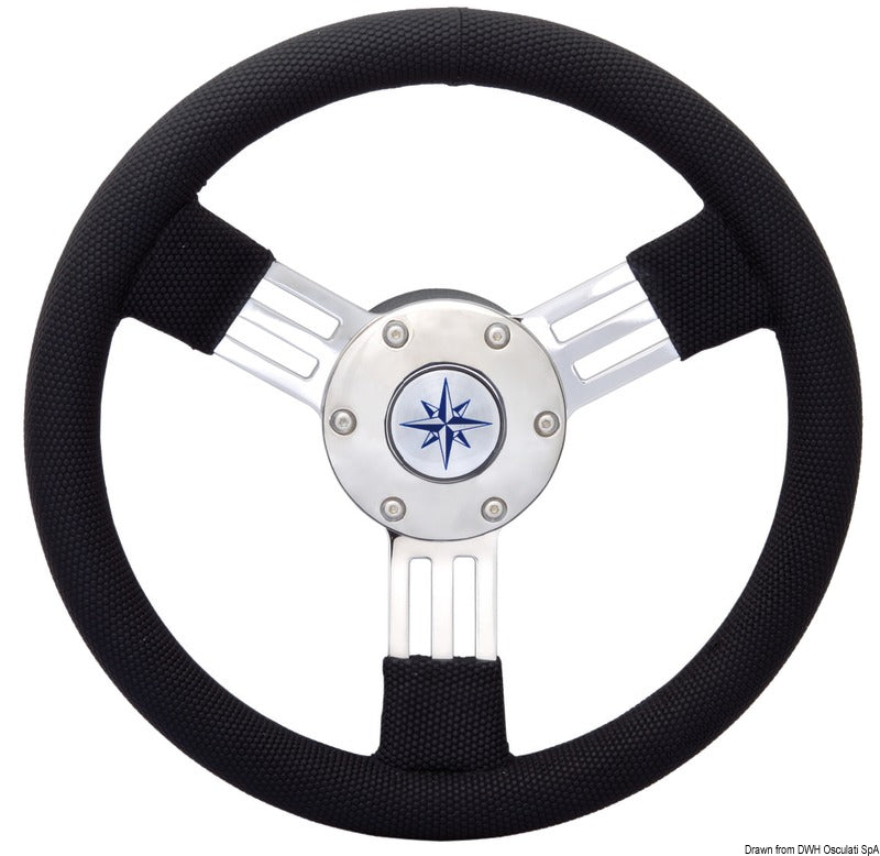 Volante Pegaso razze inox Ø mm 300 nero