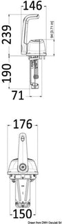 Scatola monoleva  c/trim, cromo B501CHT/L