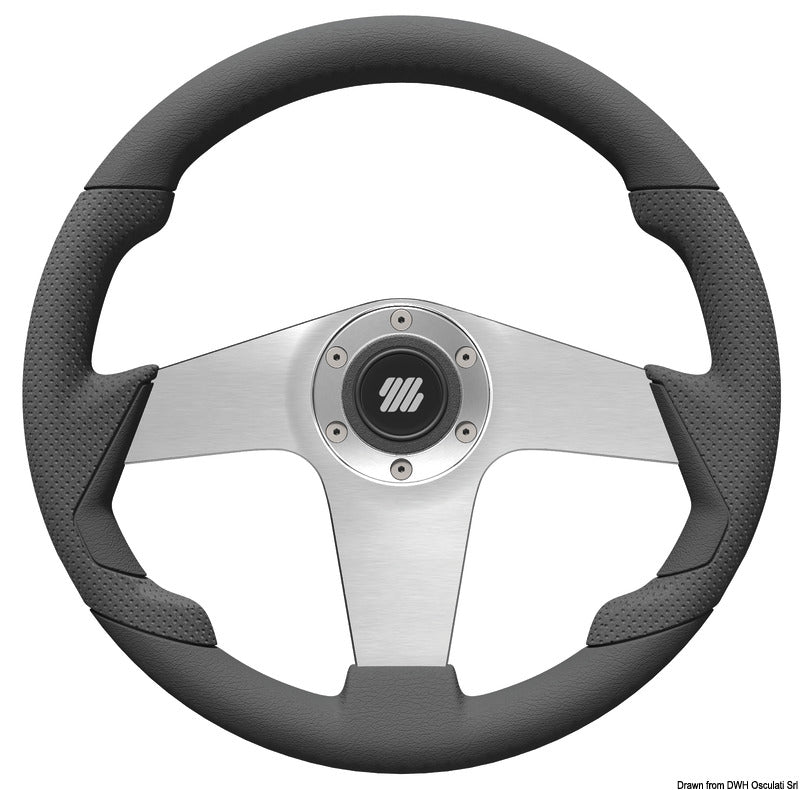 Volante Pianosa nero 350mm razze argento