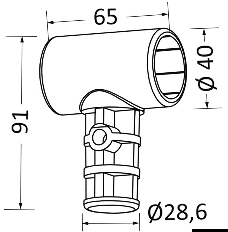 Giunto a T per T top tubo 32 mm