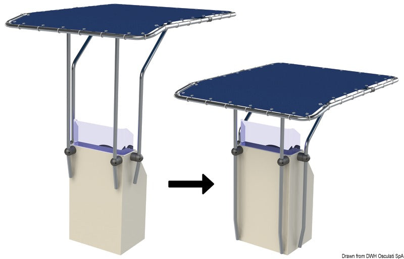 T-Top Alluminio retrattile 1,20 X 1,70 mt