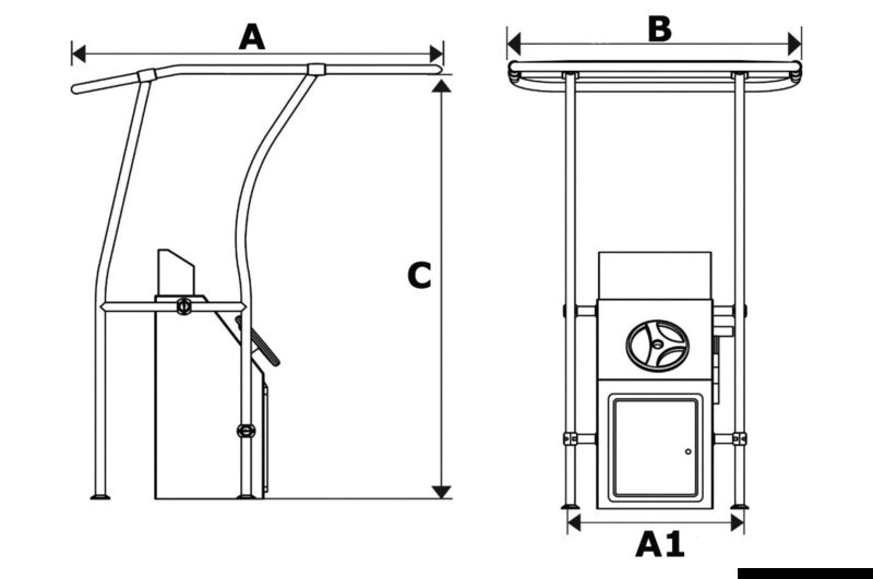 T-Top Alluminio retrattile 1,40 X 1,70 mt
