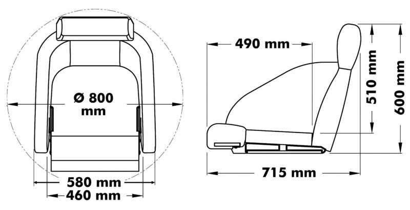 Sedile guida H54 sfoderato