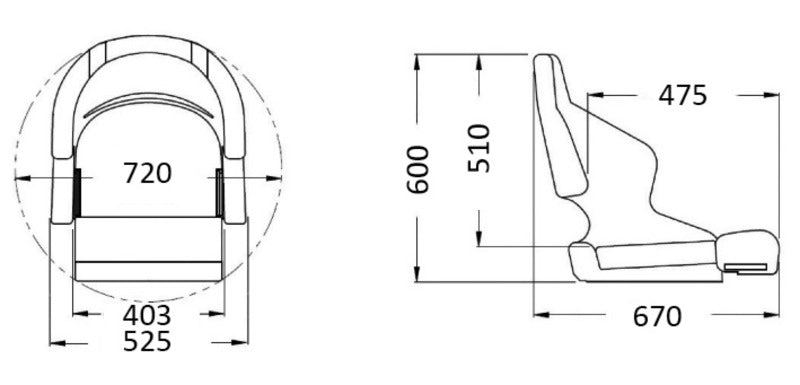 Sedile guida H52 sfoderato