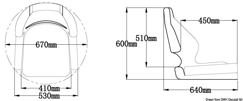 Sedile anatomico De Luxe con imbott. da rivestire
