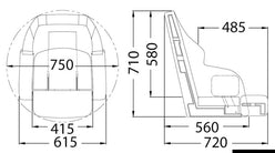 Sedile anatomico imbottito con Flip UP RS56 bianco