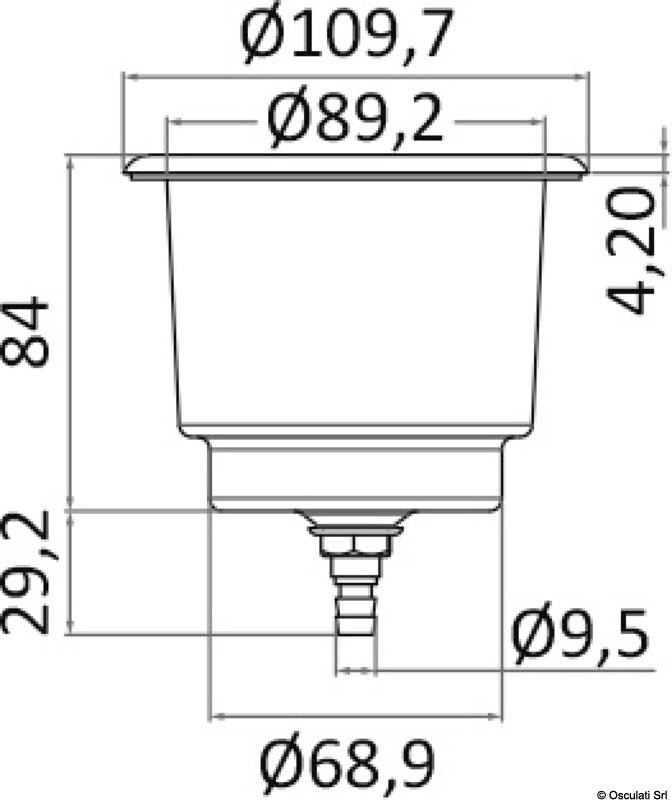Portabicchieri inox con drenaggio